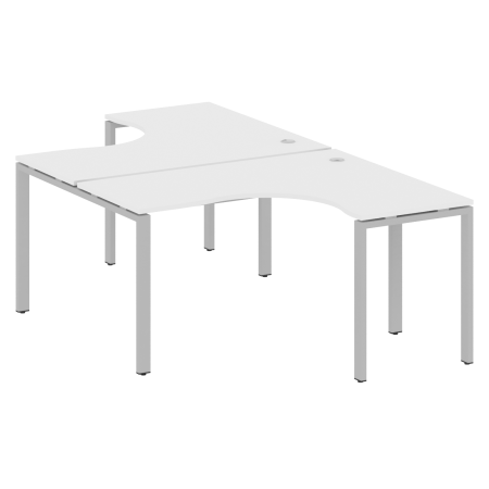 Рабочая станция криволинейная Metal System Style БП.РАС-СА-2.3 1400x2435x750 (Белый/Серый металл)
