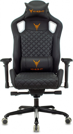 Кресло игровое Knight TITAN черный ромбик эко.кожа с подголов. крестов. металл (Черный)