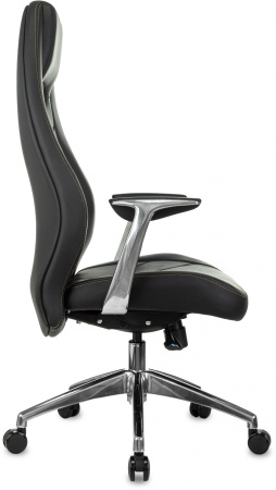 Кресло руководителя _Zen черный кожа крестов. алюминий (Черный) Кресло руководителя _Zen черный кожа крестов. алюминий (Черный)