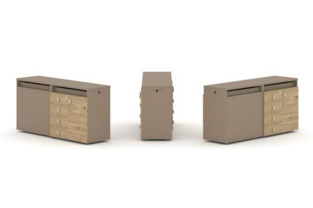 Тумба двойная + топ ES.NB.2T-2 (1500х410х750) (Латте/Тиквуд Светлый)