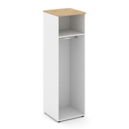 Гардероб узкий глубокий SN.GB.E-002 (600х600х1982) (Белый/Тиквуд Светлый)