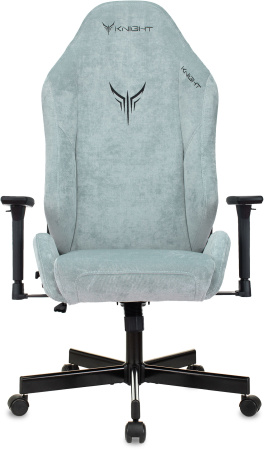Кресло игровое Knight N1 Fabric серо-голубой Light-28 с подголов. крестов. металл (Серо-голубой)