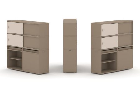 Тумба двойная + высокая надставка ES.NB.2V-23 (1500х410х1520) (Латте/Капучино)
