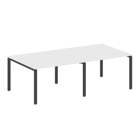 Переговорный стол 2 столешницы Metal System Style БП.ПРГ-2.2 2400x1235x750 (Белый/Антрацит металл)