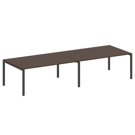 Переговорный стол 2 столешницы Metal System Style БП.ПРГ-2.5 3600x1235x750 (Венге Цаво/Антрацит металл)