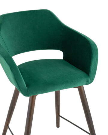 Стул полубарный Саймон велюр тёмно-зелёный (Стул полубарный Саймон темно-зеленый)