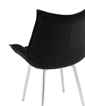 Стул Осло велюр черный ножки хромированные (Стул Осло черный)