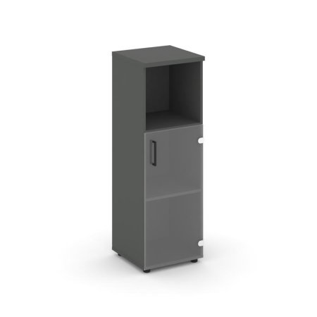 Шкаф средний узкий SN.STU.E-202(R) (400х400х1203) (Антрацит/Прозрачный)