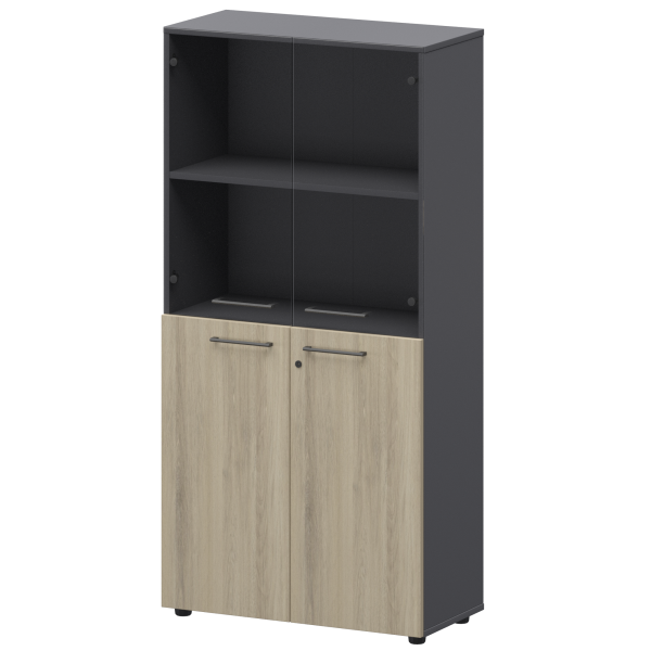 Шкаф высокий комб. Кортез СМШ48.28F.28S 792x380x1595 (Кронберг/Графит)