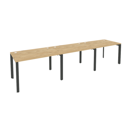 Рабочая станция на П-образном м/к Onix O.MP-RS-3.2.8 3540x800x750 (Тиквуд Светлый/Черный металл)