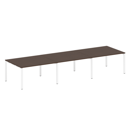 Переговорный стол 3 столешницы Metal System Style БП.ПРГ-3.3 4200x1235x750 (Венге Цаво/Белый металл)