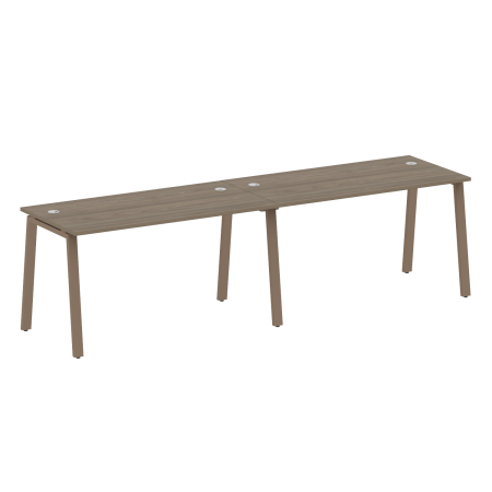 Рабочая станция на 2 рабочих места на А-образном м/к Metal System Style БА.СМ-2.3 2800x720x750 (Вяз/Мокко металл)