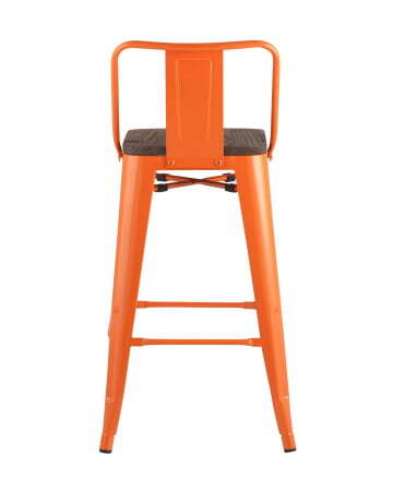 Стул полубарный TOLIX WOOD со спинкой оранжевый глянцевый (Стул полубарный Tolix оранжевый)