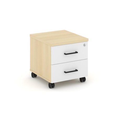 Тумба мобильная 2 ящика стандартные колеса SN.TM-001 (416х460х437) (Акация Лорка/Белый)