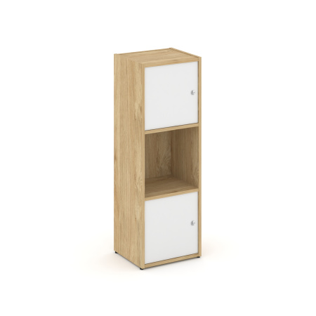 Стеллаж Locker Plus LK.K-001 408x350x1203 (Тиквуд Светлый | Белый)