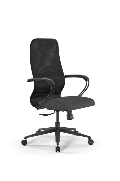 Кресло для руководителя Метта SynchroSit 8 B2-9K - X2+Bahama /Uh00/Wh12/K3bP(M25.B11.G19.W02) (Темно-серый | Черный)