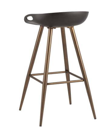 Стул барный Флэш черный, бронзовые ножки (Стул барный Флэш черный)