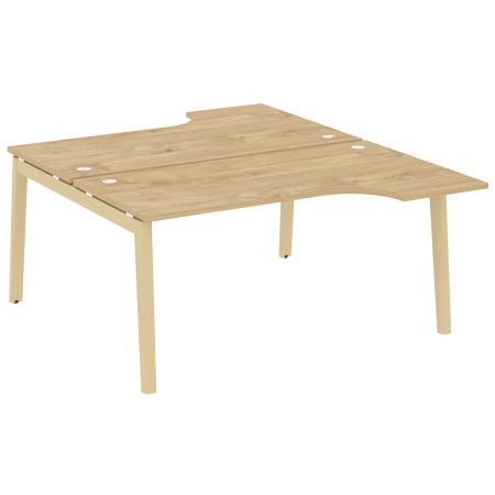 Рабочая станция на деревянных опорах Onix Wood OW.D.SA-1 1580x1995x750 (Тиквуд Светлый/Дуб Светлый)