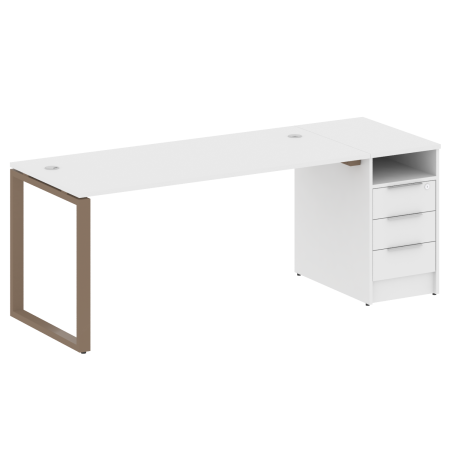 Рабочая станция Metal System Style БО.РС-СТП1.4 1812x720x750 (Белый/Мокко металл)