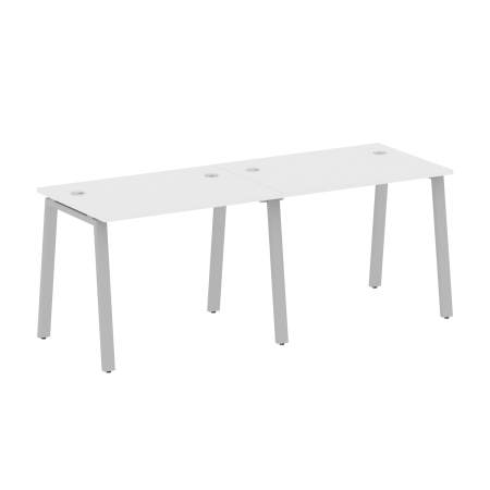 Рабочая станция на 2 рабочих места на А-образном м/к Metal System Style БА.СМ-2.1 2000x720x750 (Белый/Серый металл)