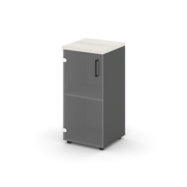 Шкаф низкий узкий SN.STU.E-302(L) (400х400х833) (Антрацит/Дуб Наварра/Прозрачный) Шкаф низкий узкий SN.STU.E-302(L) (400х400х833) (Антрацит/Дуб Наварра/Прозрачный)