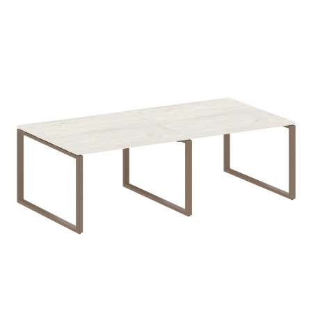 Переговорный стол 2 столешницы Metal System Style БО.ПРГ-2.2 2400x1235x750 (Дуб Наварра/Мокко металл)