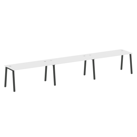 Рабочая станция на 3 рабочих места на А-образном м/к Metal System Style БА.СМ-3.4 4800x720x750 (Белый/Антрацит металл)