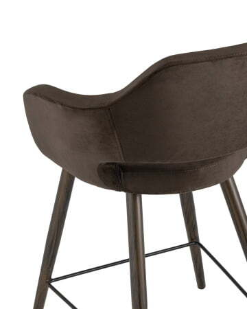 Стул полубарный Саймон велюр тёмно-коричневый (Стул полубарный Саймон темно-коричневый)