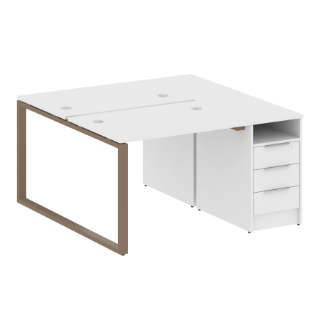 Рабочая станция Metal System Style БО.РС-СТП-2.1 1412x1475x750 (Белый/Мокко металл)