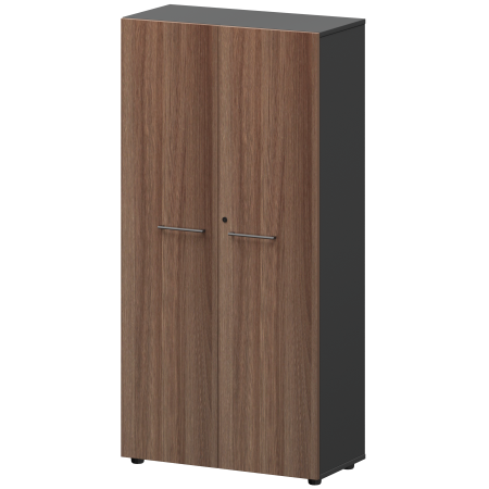 Шкаф высокий закрытый Кортез СМШ48F 792x380x1595 (Темный шимо/Графит)