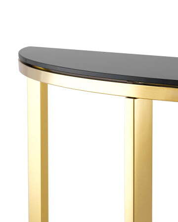 Консоль полукруглая АЛЬБА 115*30 золото стекло черное (Консоль Альба золотой) Консоль полукруглая АЛЬБА 115*30 золото стекло черное (Консоль Альба золотой)