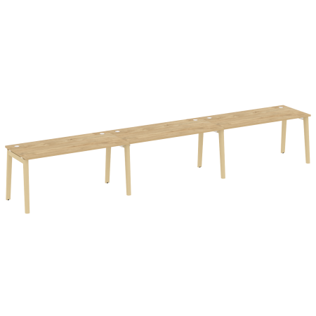 Рабочая станция на деревянных опорах Onix Wood OW.RS-3.4.8 4740x800x750 (Тиквуд Светлый/Дуб Светлый)