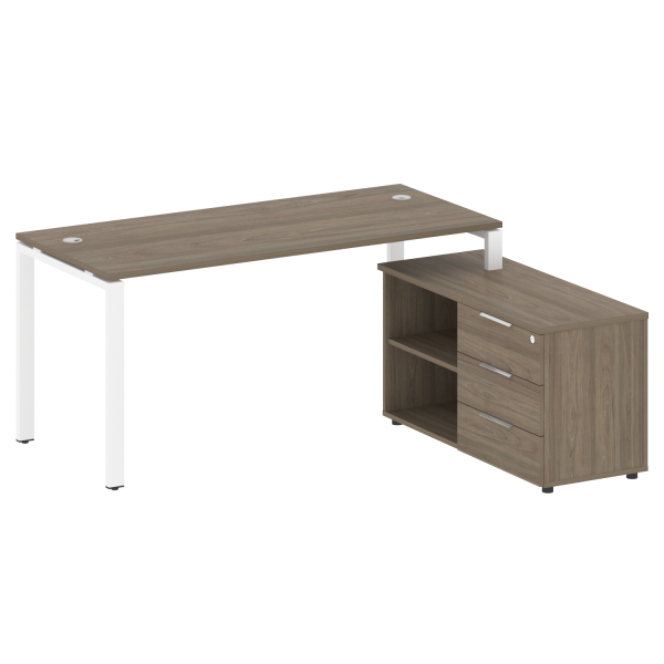 Рабочая станция с опорной тумбой правая Metal System Style БП.РС-СТС-2.4 Пр 1700x1520x750 (Вяз/Белый металл) Рабочая станция с опорной тумбой правая Metal System Style БП.РС-СТС-2.4 Пр 1700x1520x750 (Вяз/Белый металл)