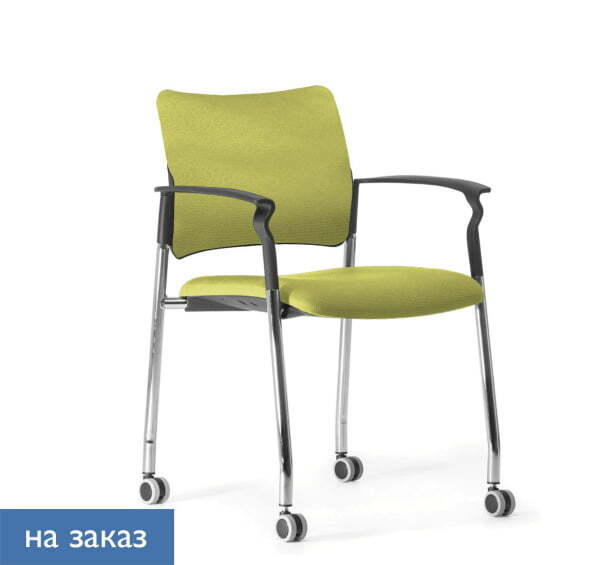 PINKO Кресло обитое на колёсах (Черный/Зеленый)