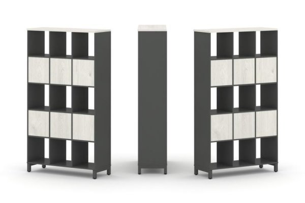 Набор стеллажа 2-х сторонний, 5 ярусов SN.NSD-531 (1121х400х1982) (Антрацит/Дуб Наварра/Металл Антрацит) Набор стеллажа 2-х сторонний, 5 ярусов SN.NSD-531 (1121х400х1982) (Антрацит/Дуб Наварра/Металл Антрацит)