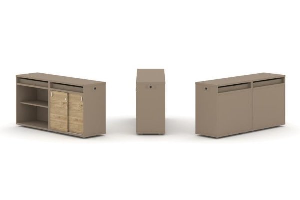 Тумба двойная + топ ES.NB.2T-5 (1500х410х750) (Латте/Тиквуд Светлый)