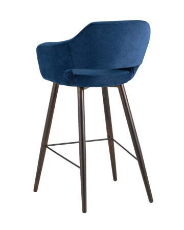 Стул барный Саймон велюр тёмно-синий (Стул барный Саймон темно-синий)