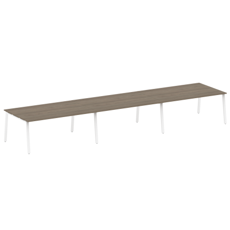 Стол для переговоров (3 столешницы) на А-образном м/к Metal System Style БА.ПРГ-3.5 5400x1235x750 (Вяз/Белый металл)