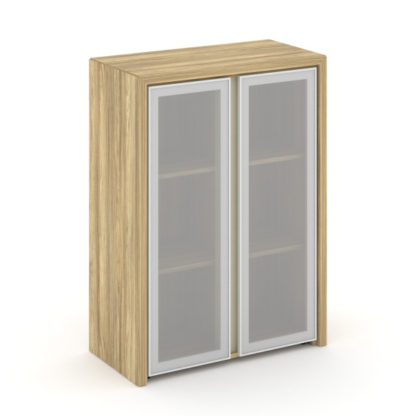 Шкаф средний широкий Corner COR.ST-2.4R (900x450x1231) (Гикори Песочный-Ваниль | Сатин)
