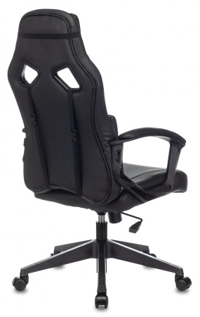 Кресло игровое Zombie DRIVER черный/белый эко.кожа с подголов. крестов. пластик (Черный | Белый)