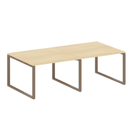 Переговорный стол 2 столешницы Metal System Style БО.ПРГ-2.2 2400x1235x750 (Акация/Мокко металл)