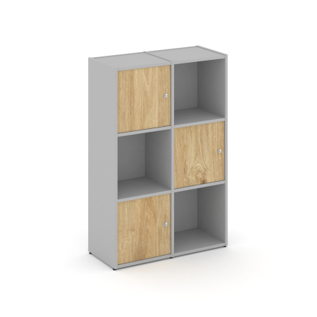 Стеллаж Locker Plus LK.K-002 798x350x1203 (Серый | Тиквуд Светлый)