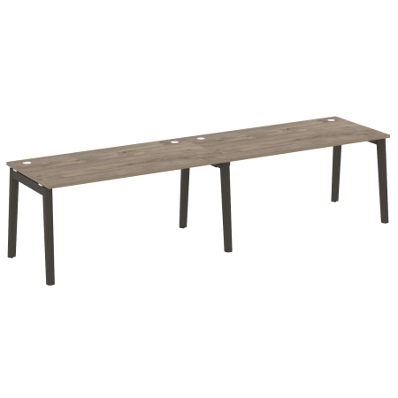 Рабочая станция на деревянных опорах Onix Wood OW.RS-2.4.8 3160x800x750 (Тиквуд Темный/Дуб Темный)