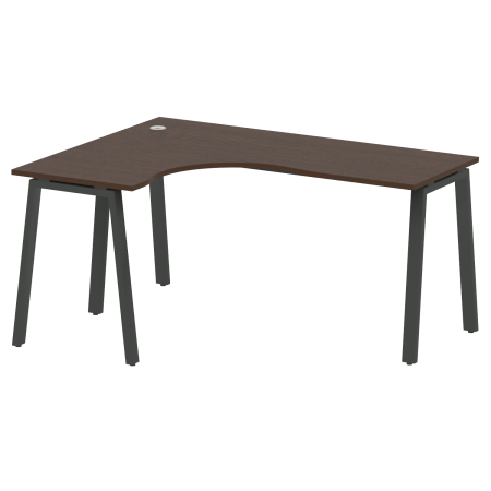 Стол криволинейный левый Metal System Style БА.СА-4 Л 1600x1200x750 (Венге Цаво/Антрацит металл)