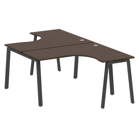 Рабочая станция криволинейная Metal System Style БА.РАС-СА-2.3 1400x2435x750 (Венге Цаво/Антрацит металл)