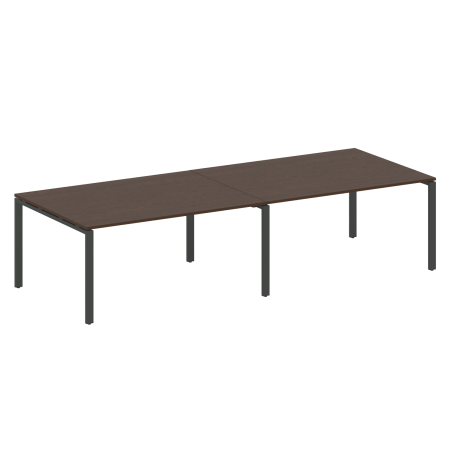 Переговорный стол 2 столешницы Metal System Style БП.ПРГ-2.4 3200x1235x750 (Венге Цаво/Антрацит металл)