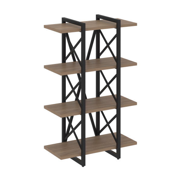 Стеллаж на регулируемых опорах-4 полки VR.L-MST.O-4.4V 800x400x1280 (Дуб Аризона/Черный металл)