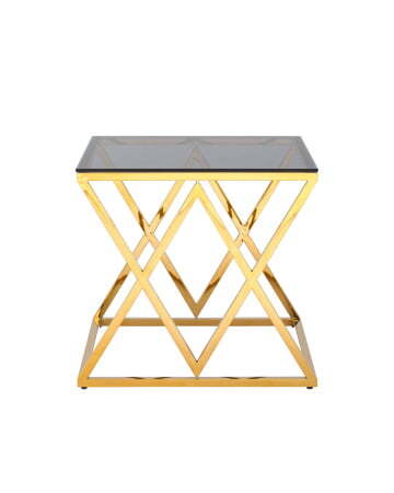 Журнальный стол 55*55 ИНСИГНИЯ золото стекло smoke (Журнальный стол Инсигния черный)