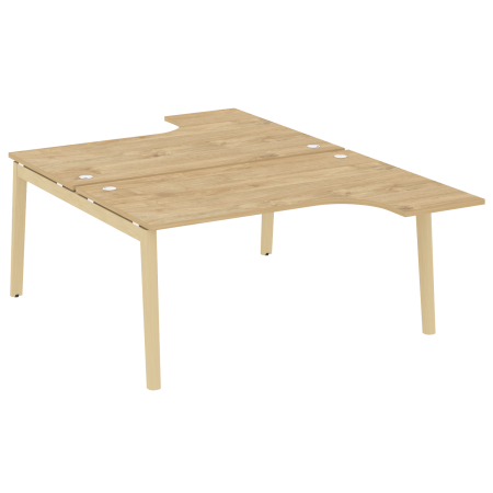 Рабочая станция на деревянных опорах Onix Wood OW.D.SA-4 1580x2395x750 (Тиквуд Светлый/Дуб Светлый)