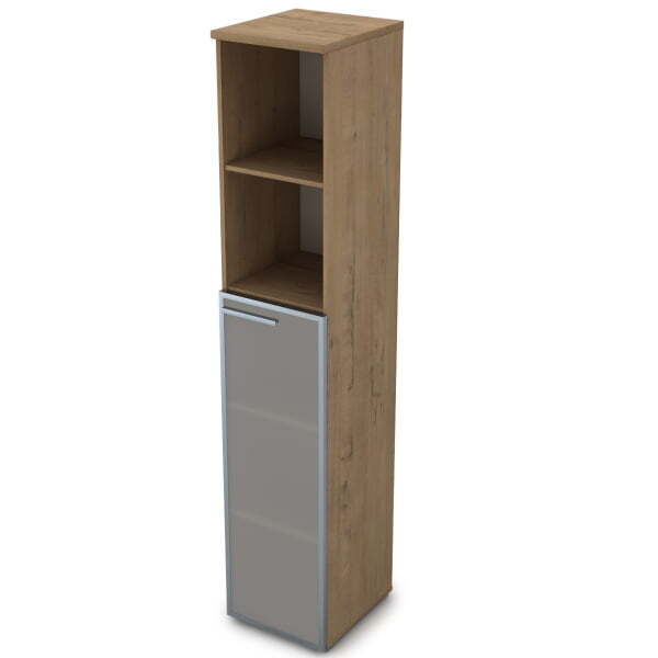 9ПЛ.005.15 Пенал высокий со стеклом и открытой полкой (400x450x2045), левый (Teakwood) 9ПЛ.005.15 Пенал высокий со стеклом и открытой полкой (400x450x2045), левый (Teakwood)